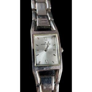 Vintage AK Anne Klein Silver Tone Quartz Roman Numeral  Ladies Watch 10/6419